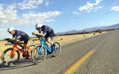 Caroline & Mads Frank racing through the desert of Borrego Springs at the 24-Hour World Championships